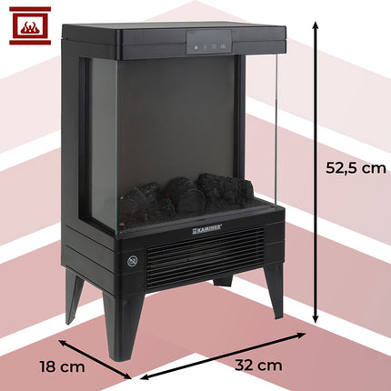 Electric Fireplace Heater, 2000W, Flame Effect, Remote Control