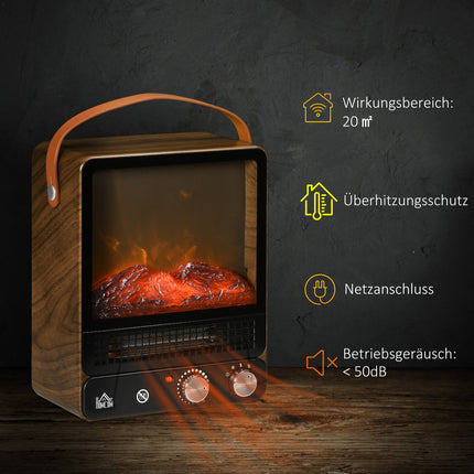 Electric stove 750/1500W, Flame effect, Low noise