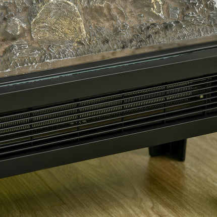 Electric Fireplace with LED Flame, 1000/2000W, Black