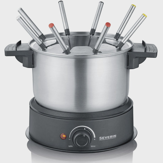 Electric Fondue Pot, Stainless Steel, 8 Forks, 1.4L Capacity