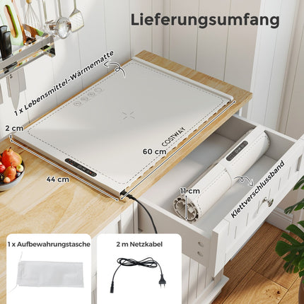 Electric Food Warming Mat, Silicone, 10s Fast Heat