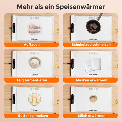Electric Food Warming Mat, Silicone, 6 Temp Settings