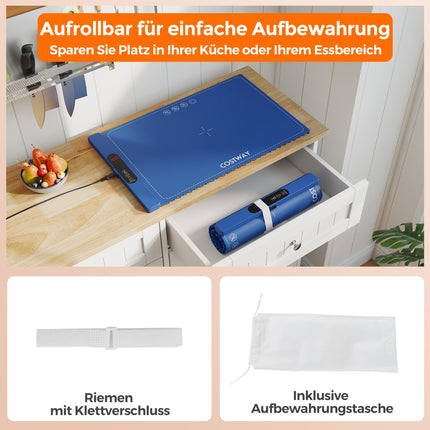 Electric Food Warming Mat, Silicone, 6 Temp Settings