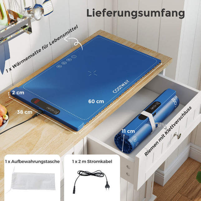 Electric Food Warming Mat, Silicone, 6 Temp Settings