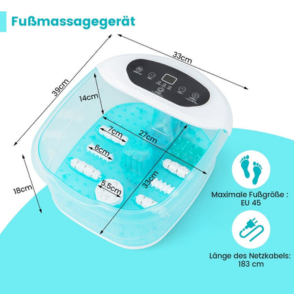 Electric Foot Spa Massager with Heat, Bubbles & Vibration