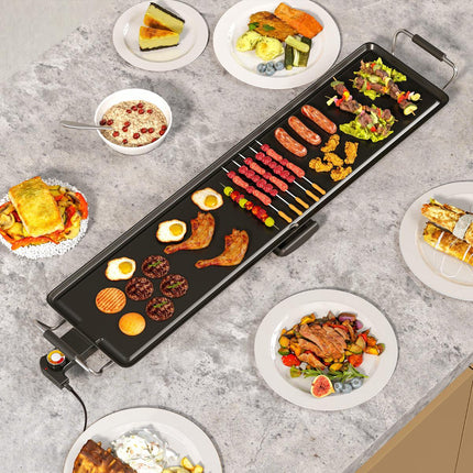 Electric Griddle, 89 cm Nonstick, 4 Heat Settings, Drip Tray