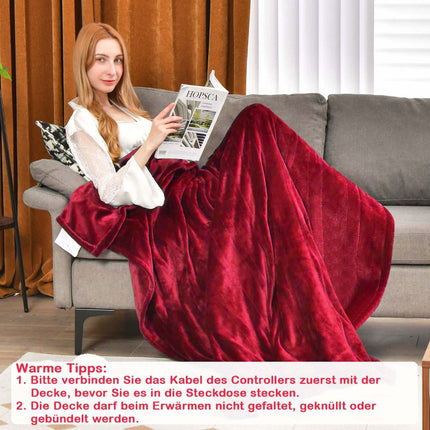 Electric Heated Blanket, Flannel, 4 Heat Levels, 130x180