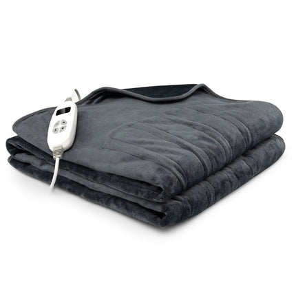 Electric Heated Blanket Soft Electric Blanket with 9 Heat Levels Machine Washable Flannel Blanket Gray