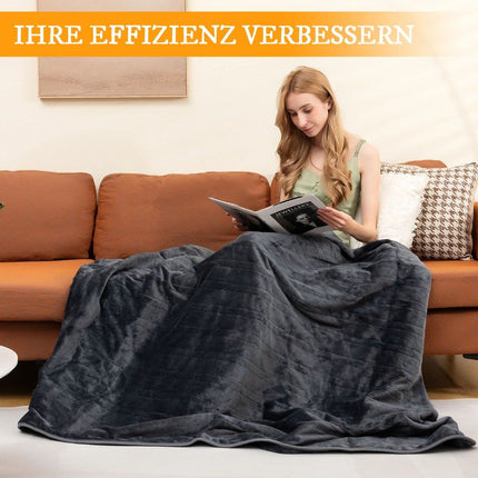 Electric Heated Blanket Soft Electric Blanket with 9 Heat Levels Machine Washable Flannel Blanket Gray