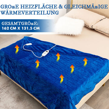 Electric Heated Throw Blanket, 9 Heat, 9h Timer, Blue