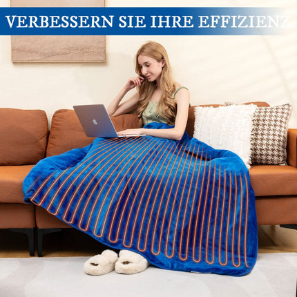 Electric Heated Throw Blanket, 9 Heat, 9h Timer, Blue