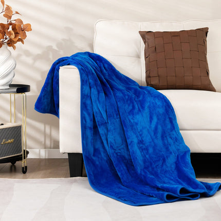 Electric Heated Throw Blanket, 9 Heat, 9h Timer, Blue