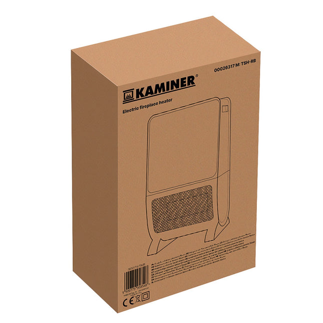 Electric Heater with 3D Flame Effect, 2000W, Remote Control