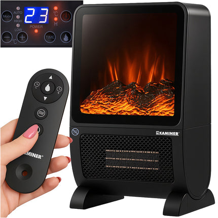 Electric Heater with 3D Flame Effect, 2000W, Remote Control
