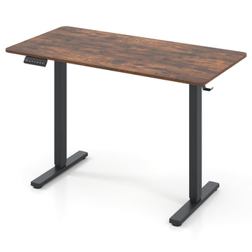 Electric Height-Adjustable Desk, 120 x 60 cm, Rustic Brown