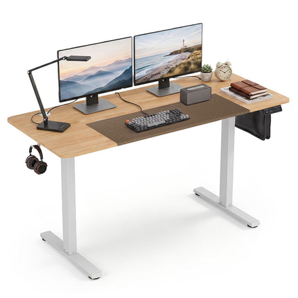 Electric Height-Adjustable Desk, 140x60 cm, LED Control