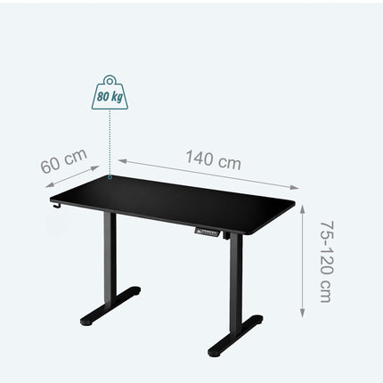 Electric Height-Adjustable Desk – Wood-Effect Top, Memory
