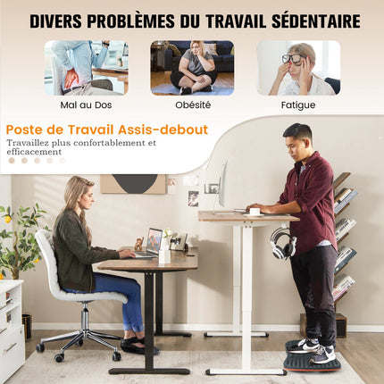 Electric Height-Adjustable Standing Desk, 140x70 cm, Oak