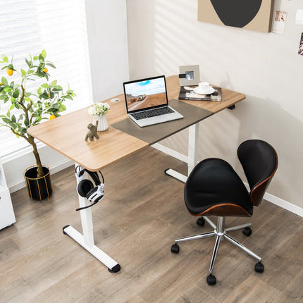 Electric Height-Adjustable Standing Desk, 140x70 cm, Oak