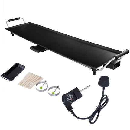 Electric Indoor Grill Plate, 1800W, Adjustable Temp, 90x23 cm