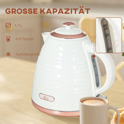 Electric Kettle 1.7L, 2200W, Fast Boil, Removable Filter
