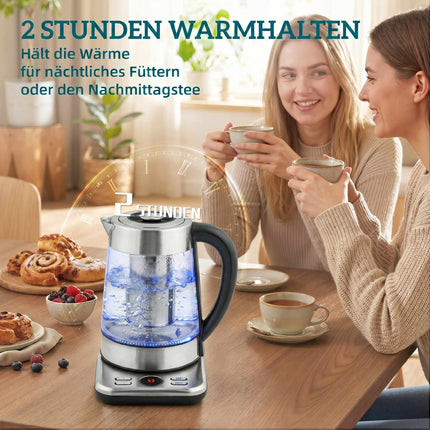 Electric Kettle 1.7L, 2200W, Glass, Strix Thermostat, Tea Infuser