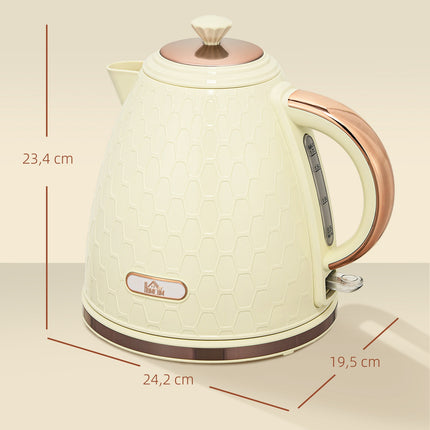 Electric Kettle, 2200W, Window, Filter, Beige