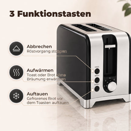 Electric Kettle & Toaster Set, 1.7L, 2200W, 7 Browning Levels
