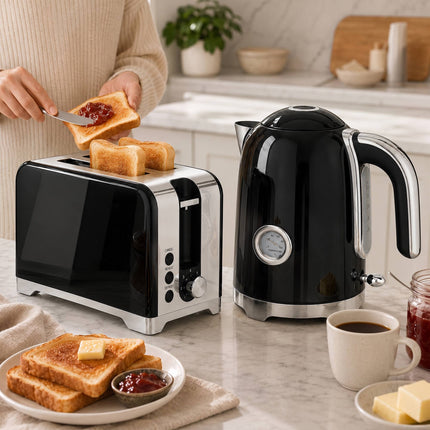 Electric Kettle & Toaster Set, 1.7L, 2200W, 7 Browning Levels