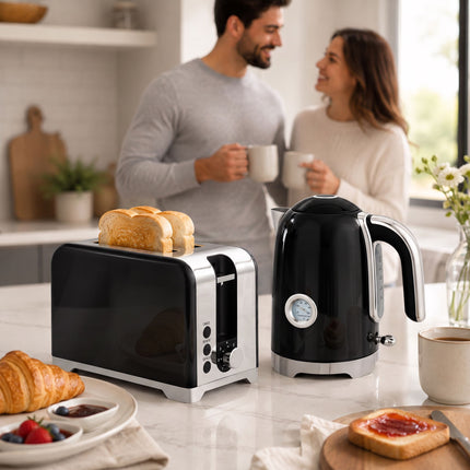 Electric Kettle & Toaster Set, 1.7L, 2200W, 7 Browning Levels