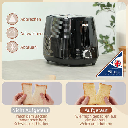 Electric Kettle & Toaster Set, 1.7L, Stainless Steel, Black