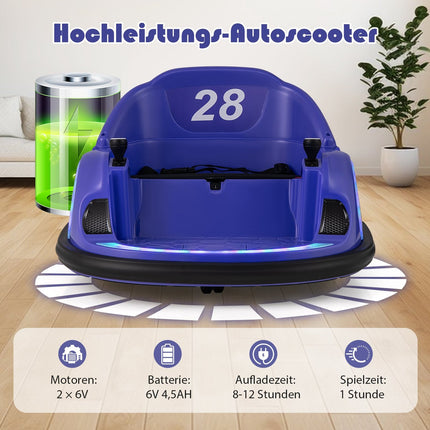 Electric Kids Bumper Car with LED Lights, Purple