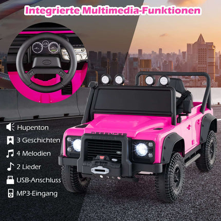 Electric Kids Car – Pink Land Rover Defender with Remote