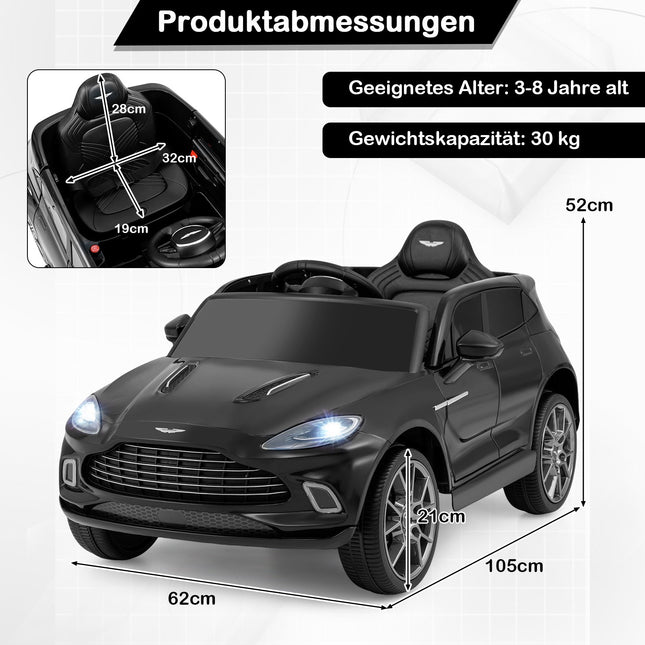Electric Kids Car with Remote, 12V Battery, Music, Black