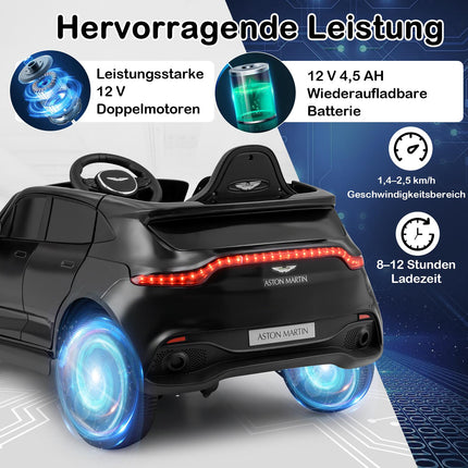 Electric Kids Car with Remote, 12V Battery, Music, Black