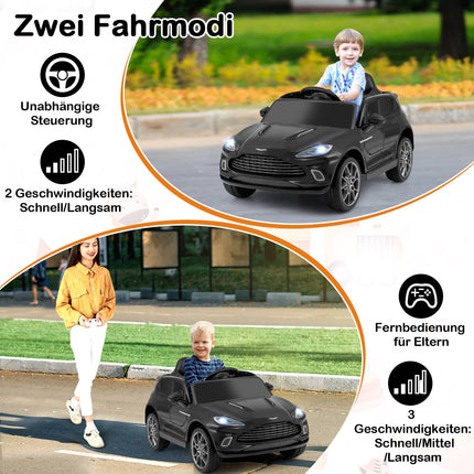 Electric Kids Car with Remote, 12V Battery, Music, Black