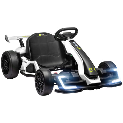Electric Kids Go-Kart with Drift Mode, Adjustable Seat
