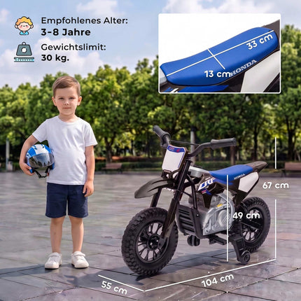 Electric Kids Motorcycle, 12V, Black & Blue, 3-6 km/h