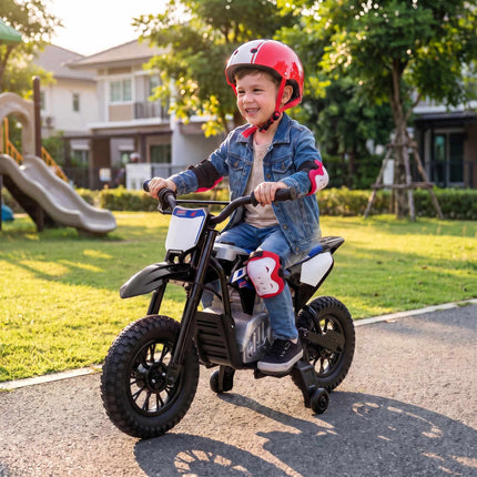 Electric Kids Motorcycle, 12V, Black & Blue, 3-6 km/h
