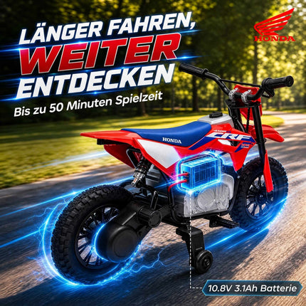 Electric Kids Motorcycle with 12V Motor, Red & Blue