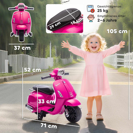 Electric Kids Motorcycle with Training Wheels, 2.5 km/h Speed