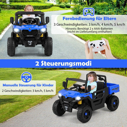 Electric Kids Ride-On Truck with Remote, 12V, Blue