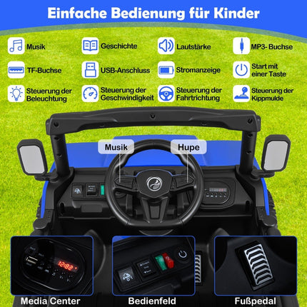 Electric Kids Ride-On Truck with Remote, 12V, Blue