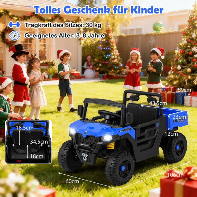 Electric Kids Ride-On Truck with Remote, 12V, Blue