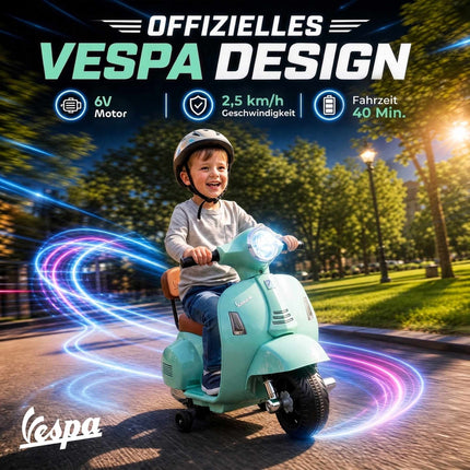 Electric Kids Ride-On Vespa – Green, 18-36 Months