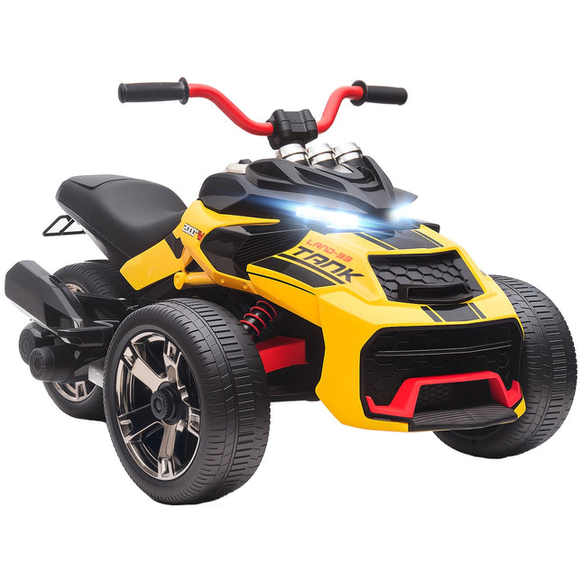 Electric Kids Trike, Battery, MP3, LED, Ages 3-8, Yellow