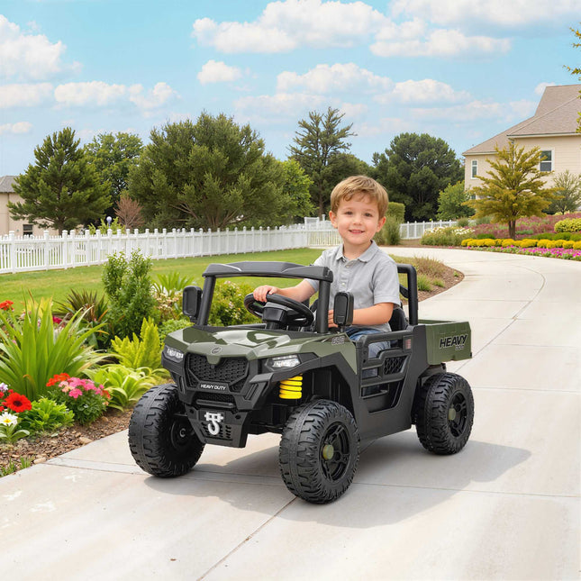 Electric Kids UTV, 2 Motors, Music Function, Green