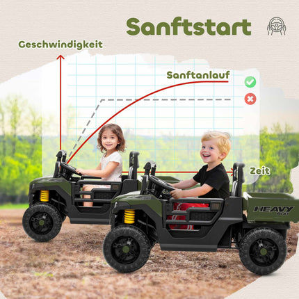 Electric Kids UTV, 2 Motors, Music Function, Green
