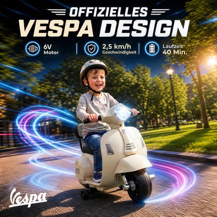 Electric Kids Vespa GTS 6V Ride-On with Lithium Battery