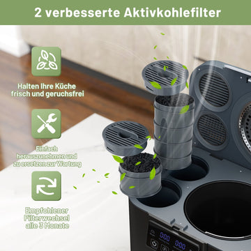 Electric Kitchen Composter, 4L Capacity, Odor Control Filters